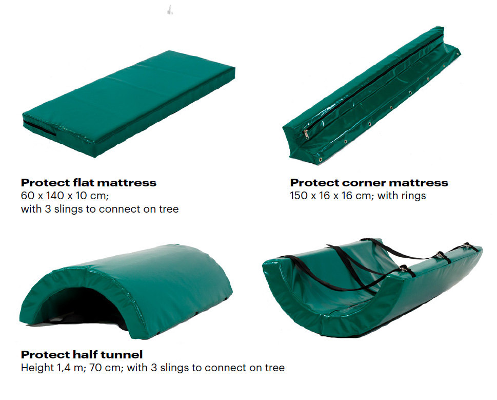 冒险公园 森林探险丛林穿越树木保护垫滑索平台安全防护垫防撞海绵垫子